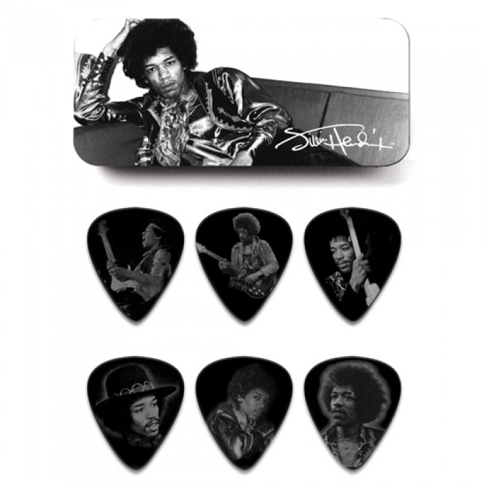 Jim Dunlop Jimi Hendrix Silver Portrait 6lı Pena Seti (Heavy)