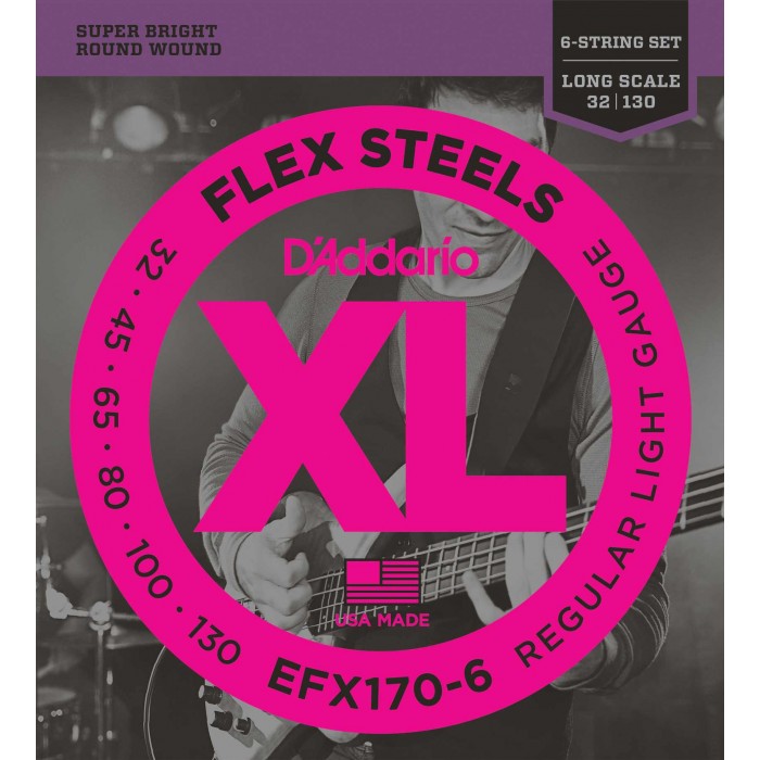 BAS GİTAR TEL SETİ, 6 TELLİ, FLEXSTEELS, REGULAR L