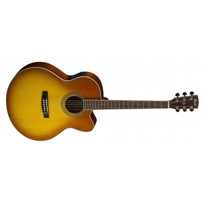 ELEKTRO AKUSTİK GİTAR JUMBO CUTAWAY, HONEY BURST, 