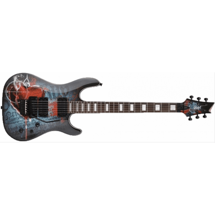 ELEKTRO GİTAR-KATANA, TF DESENLİ SİYAH, FLOYD ROSE