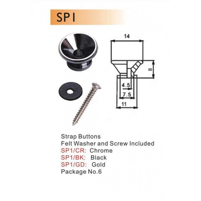 GİTAR ASKI PİMİ, SİYAH, DR.PARTS